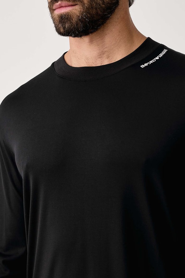 Лонгслів чоловічий з модалем Emporio Armani колір чорний фото 4