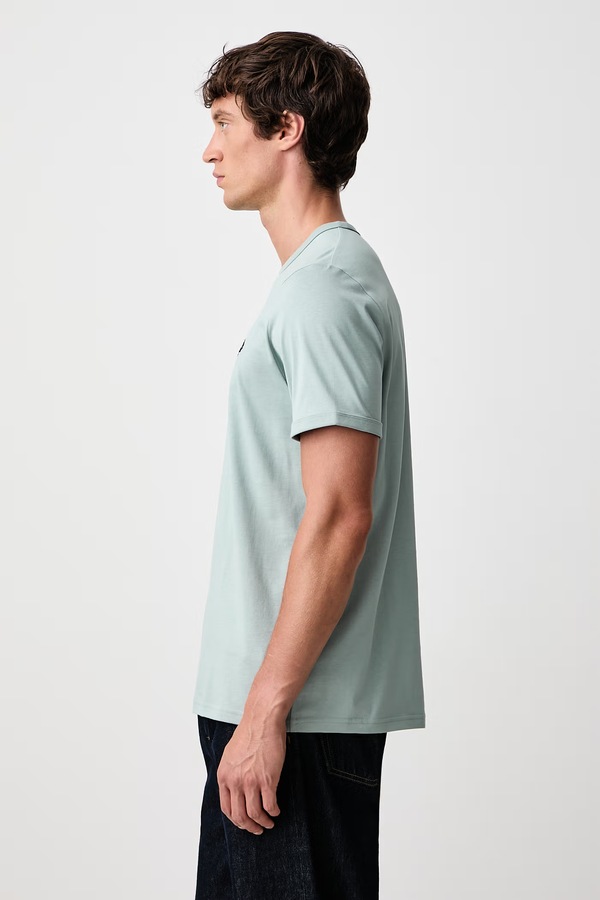 Футболка чоловіча бавовняна Fred Perry колір бірюзовий фото 4