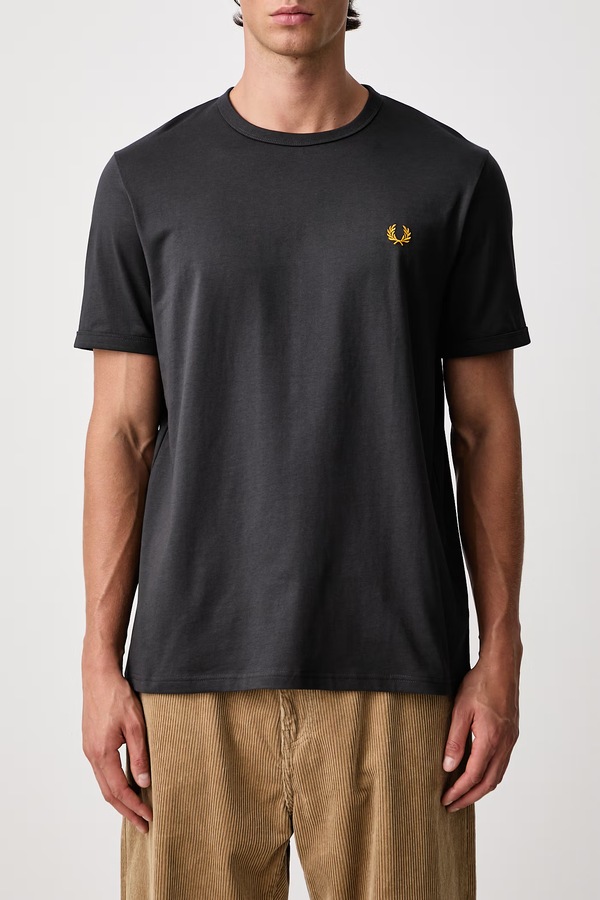 Футболка чоловіча бавовняна Fred Perry колір сірий фото 3