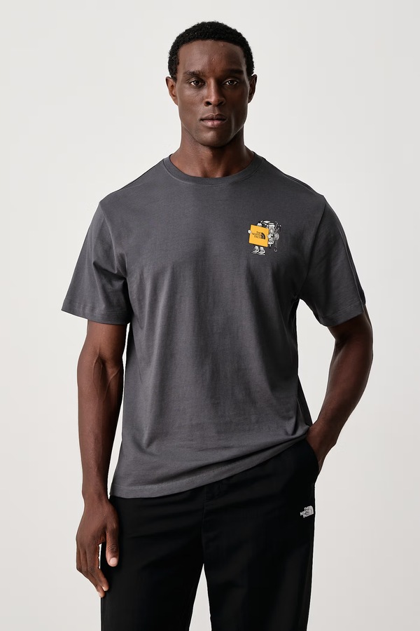 Футболка чоловіча бавовняна The North Face Gear up Relaxed колір сірий фото 3
