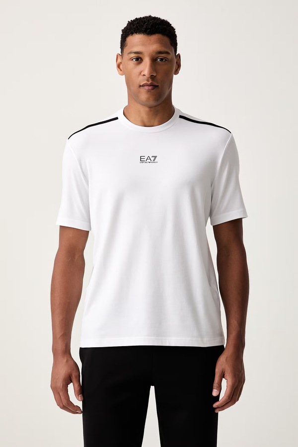 Футболка мужская с хлопком EA7 Emporio Armani цвет белый