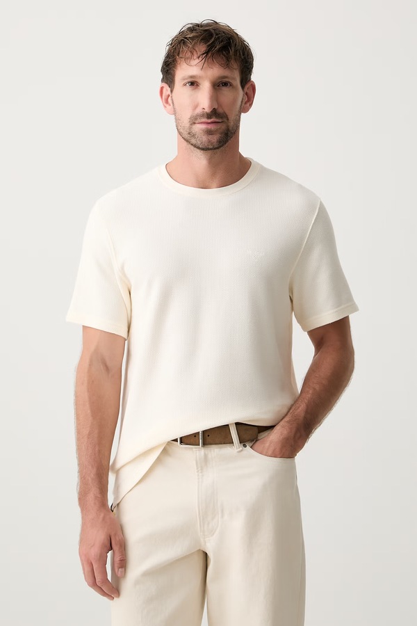 Футболка basic чоловіча бавовняна Barbour Lingdale колір бежевий