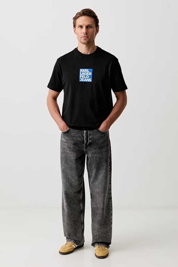 Футболка чоловіча бавовняна Karl Lagerfeld Jeans колір чорний