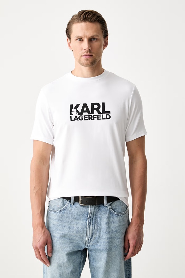 Футболка чоловіча бавовняна Karl Lagerfeld колір білий