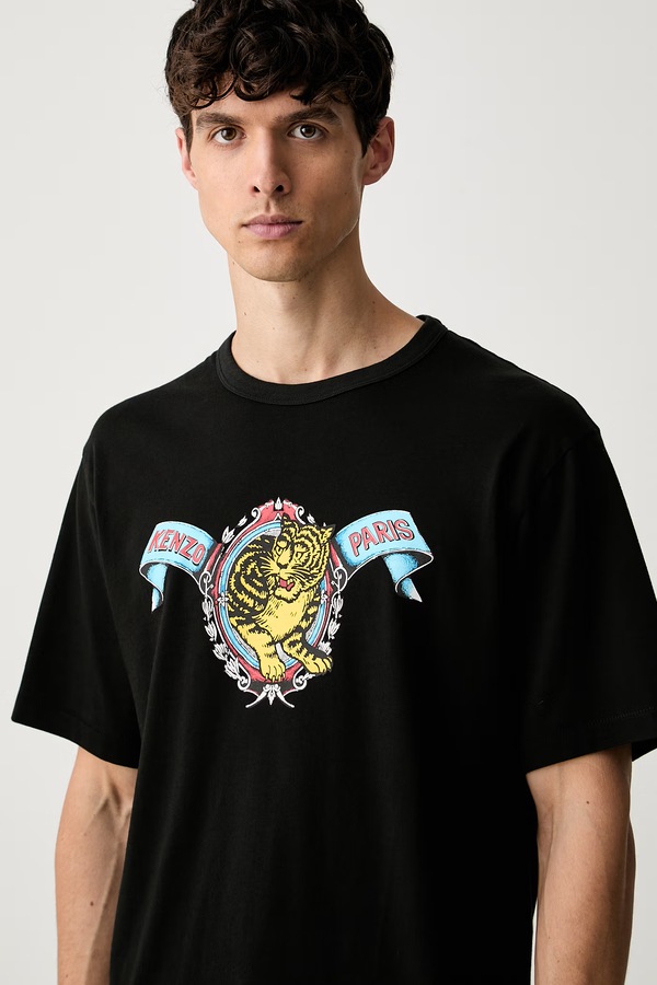 Футболка чоловіча бавовняна Kenzo колір чорний фото 4