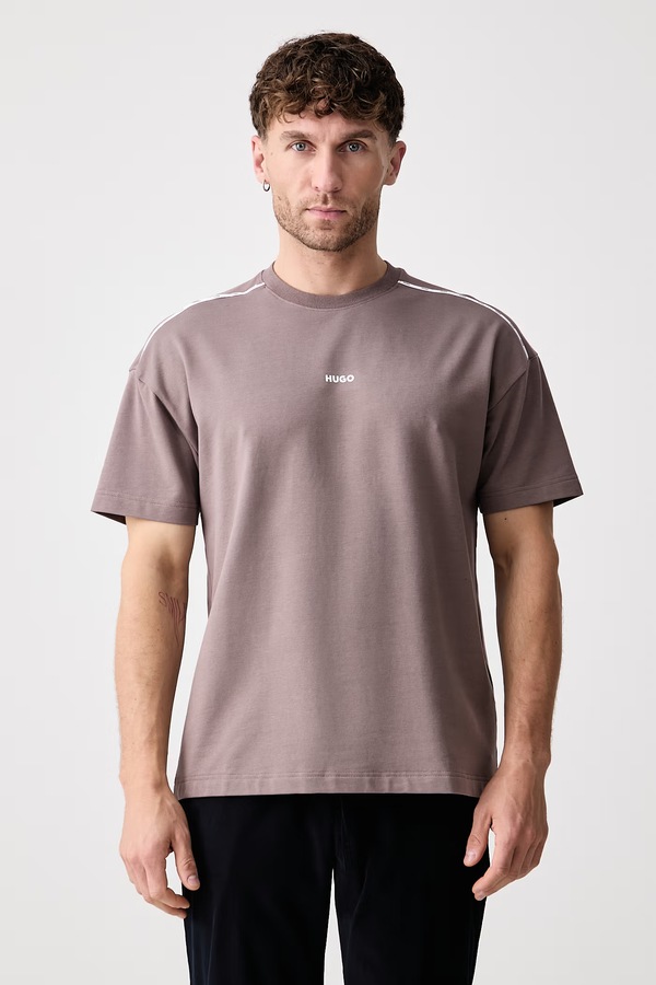 Футболка оверсайз чоловіча з бавовною HUGO NOAH T-SHIRT колір помаранчевий