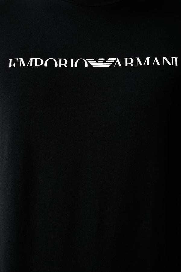 Футболка lounge чоловіча бавовняна з еластаном Emporio Armani Underwear колір чорний фото 4