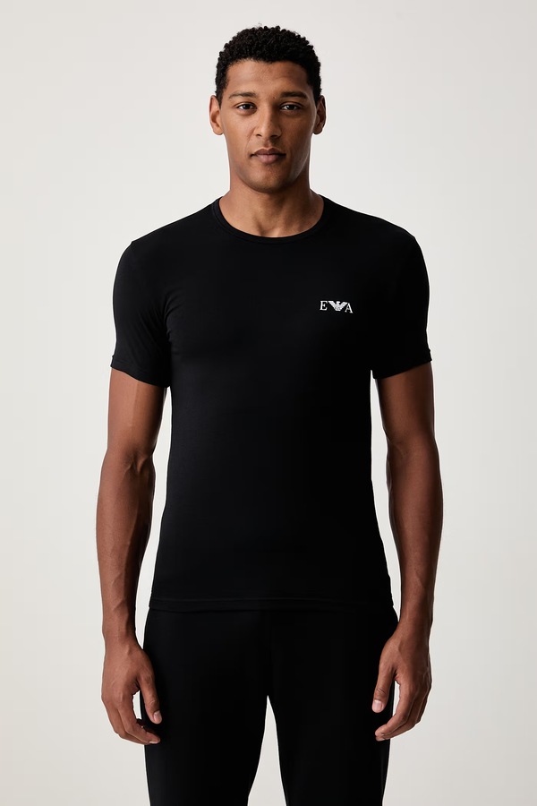 Футболка lounge мужская хлопковая с эластаном Emporio Armani Underwear цвет белый