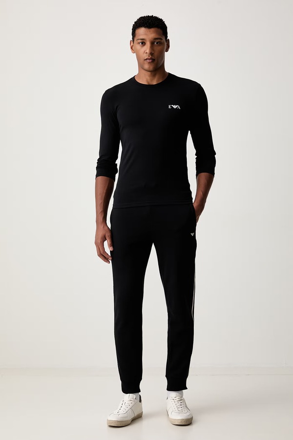 Лонгслів lounge чоловічий Emporio Armani Underwear колір чорний
