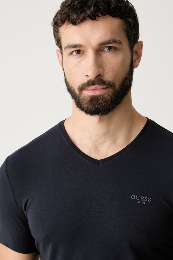 Футболка чоловіча з бавовною Guess колір темно-синій фото 4