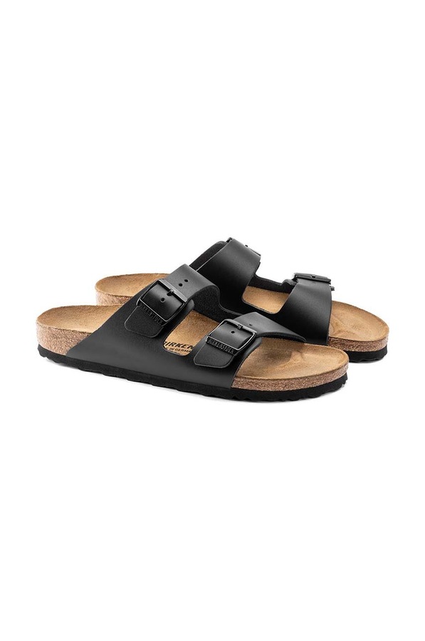 Кожаные шлепанцы Birkenstock Arizona цвет черный фото 2