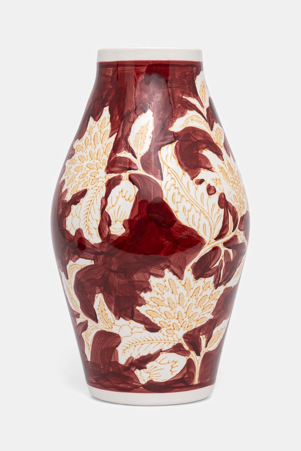 Ваза декоративная из фаянса Medicine цвет бордовый