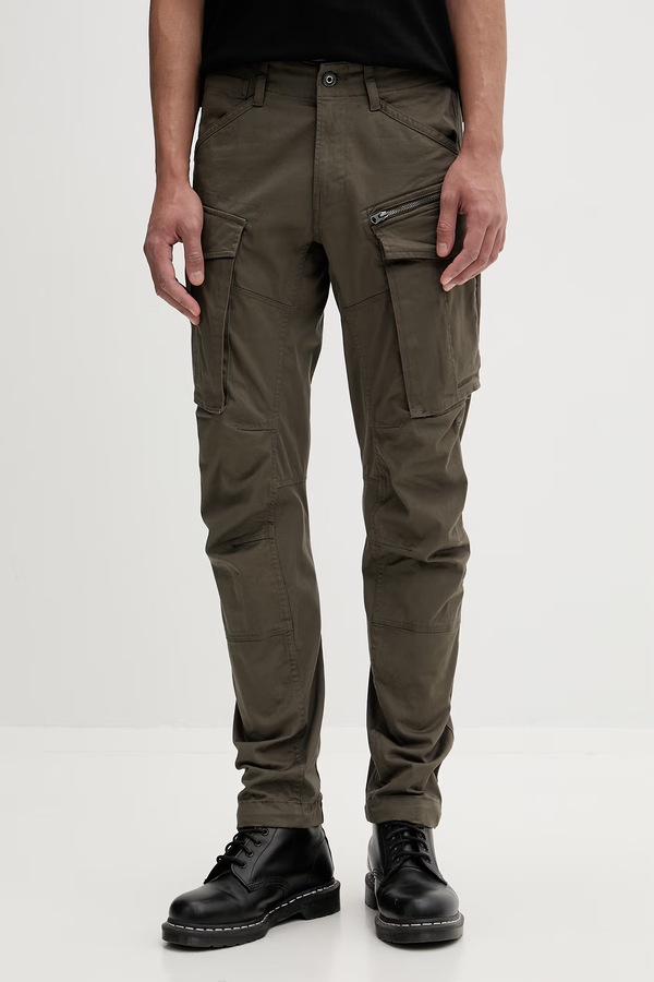 Брюки cargo мужские хлопковые с эластаном G-Star Rovic Zip 3D Regular Tapered цвет зеленый