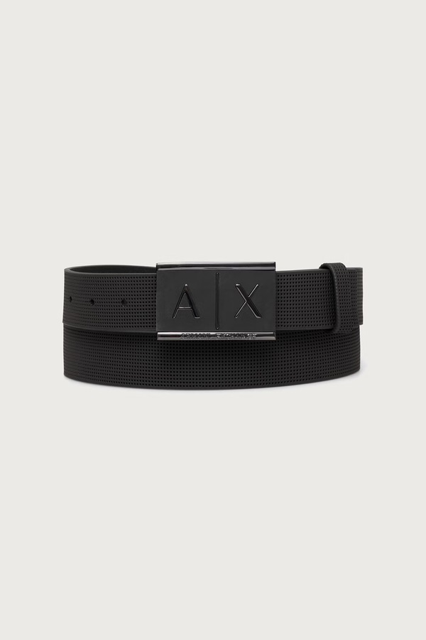 Ремінь чоловічий шкіряний Armani Exchange колір сірий фото 2