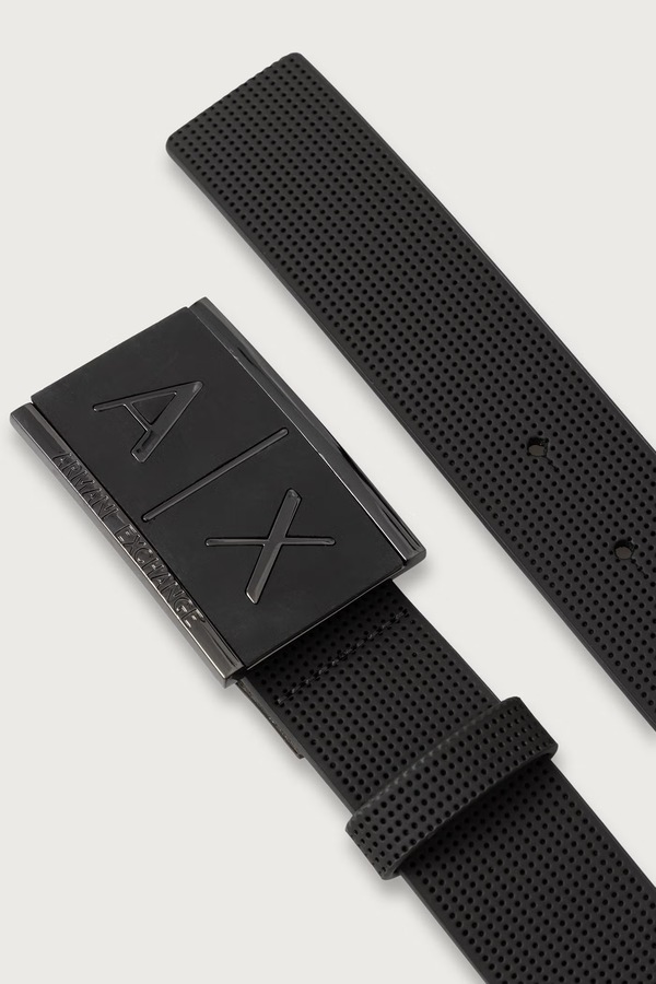 Ремінь чоловічий шкіряний Armani Exchange колір сірий