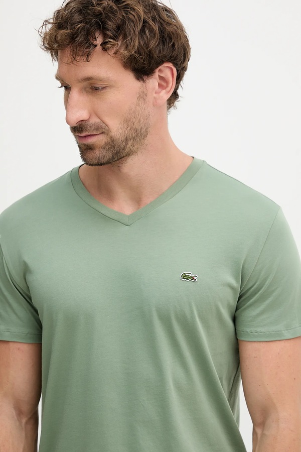 Футболка чоловіча бавовняна Lacoste колір зелений фото 4