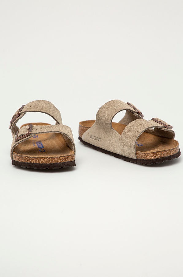 Замшеві шльопанці Birkenstock Arizona колір сірий