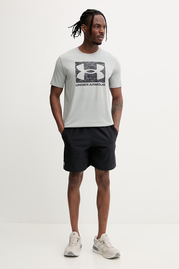 Футболка чоловіча з бавовною Under Armour CAMO BOXED LOGO колір сірий фото 2