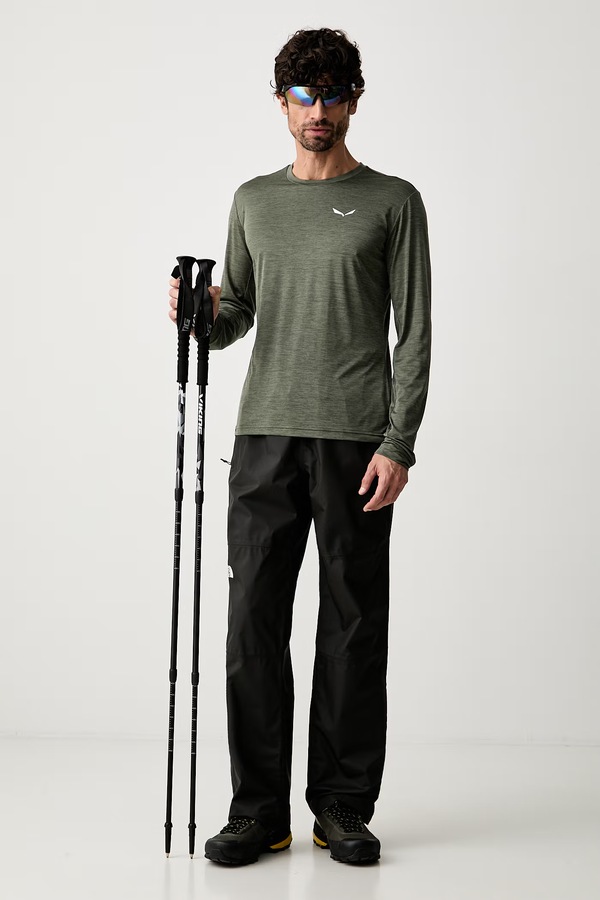 Спортивний лонгслів чоловічий Salewa Puez Melange Dry Tee колір зелений