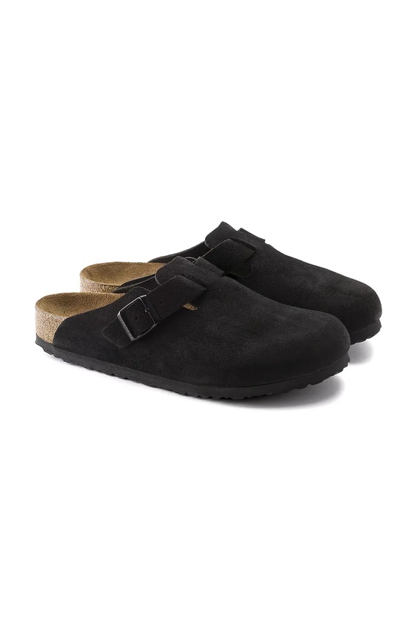 Замшеві шльопанці Birkenstock Boston колір чорний фото 2