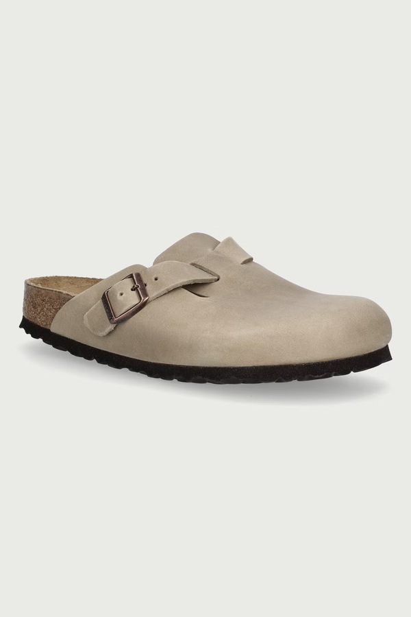 Шлепанцы женские нубуковые Birkenstock Boston цвет коричневый