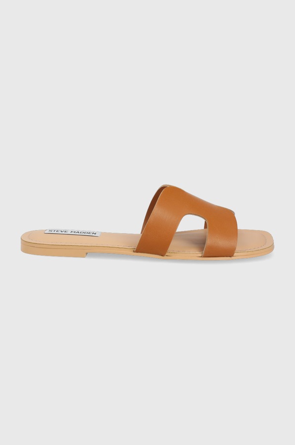 Шкіряні шльопанці Steve Madden колір коричневий