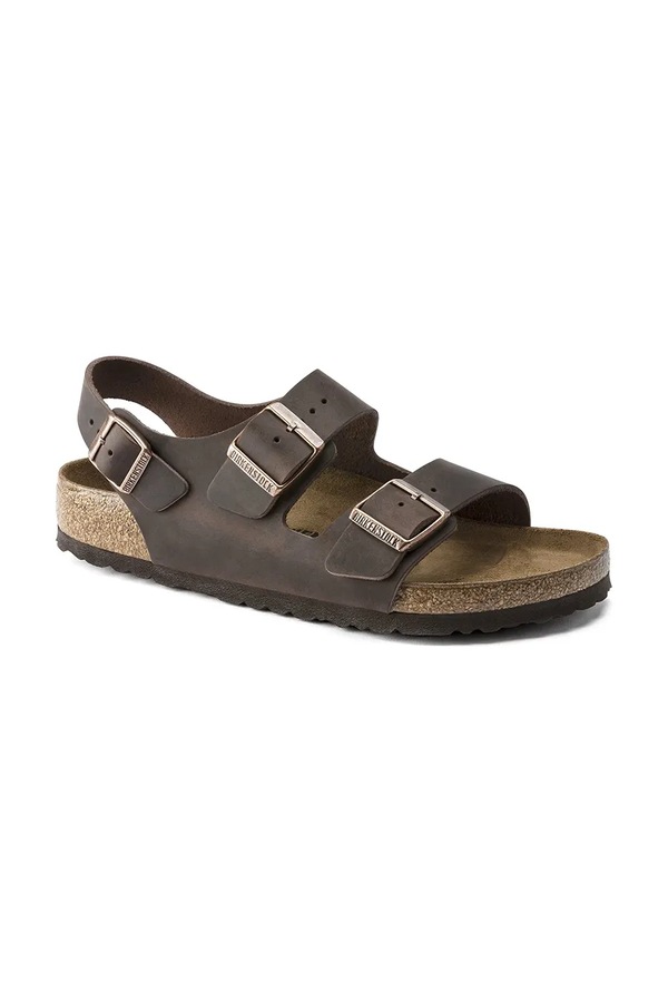 Шкіряні сандалі Birkenstock Milano колір коричневий