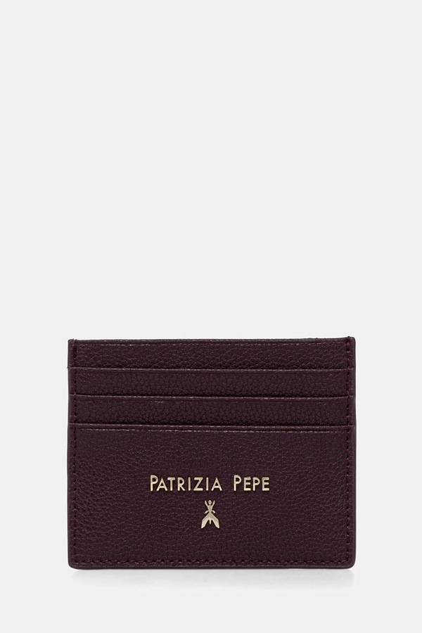 Кожаный чехол на банковские карты Patrizia Pepe цвет бежевый