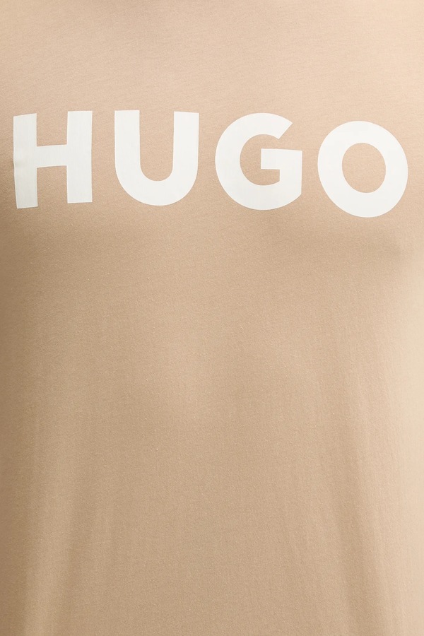 Футболка чоловіча бавовняна HUGO Dulivio колір бежевий фото 4