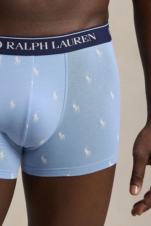 Боксери чоловічі бавовняні з еластаном 3 шт. Polo Ralph Lauren колір блакитний фото 3