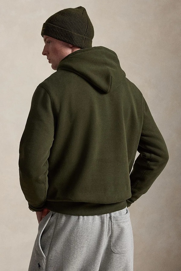 Кофта з капюшоном чоловіча з бавовною Polo Ralph Lauren колір зелений