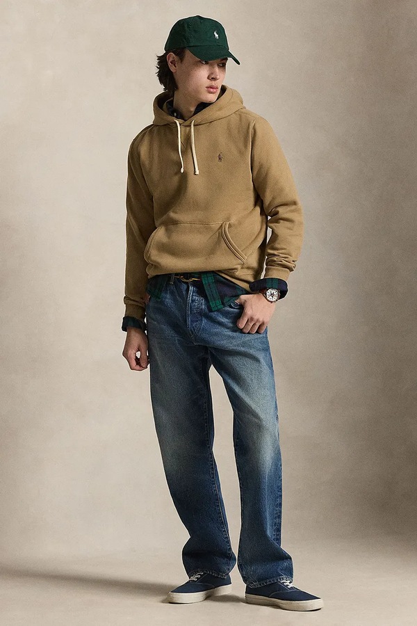 Кофта з капюшоном чоловіча з бавовною Polo Ralph Lauren колір коричневий фото 2