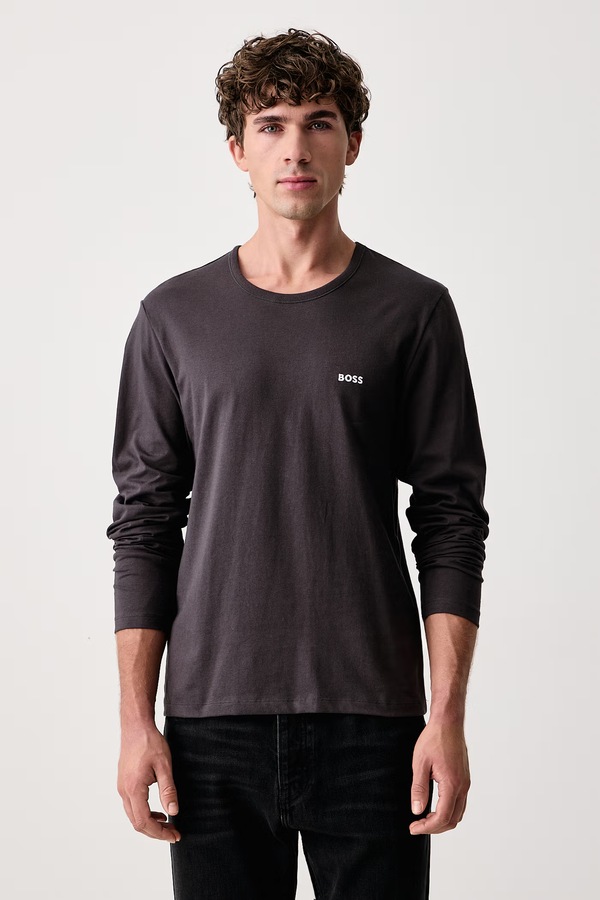 Лонгслив мужской хлопковый LSShirtRN 3P Classic 3 шт. BOSS цвет голубой