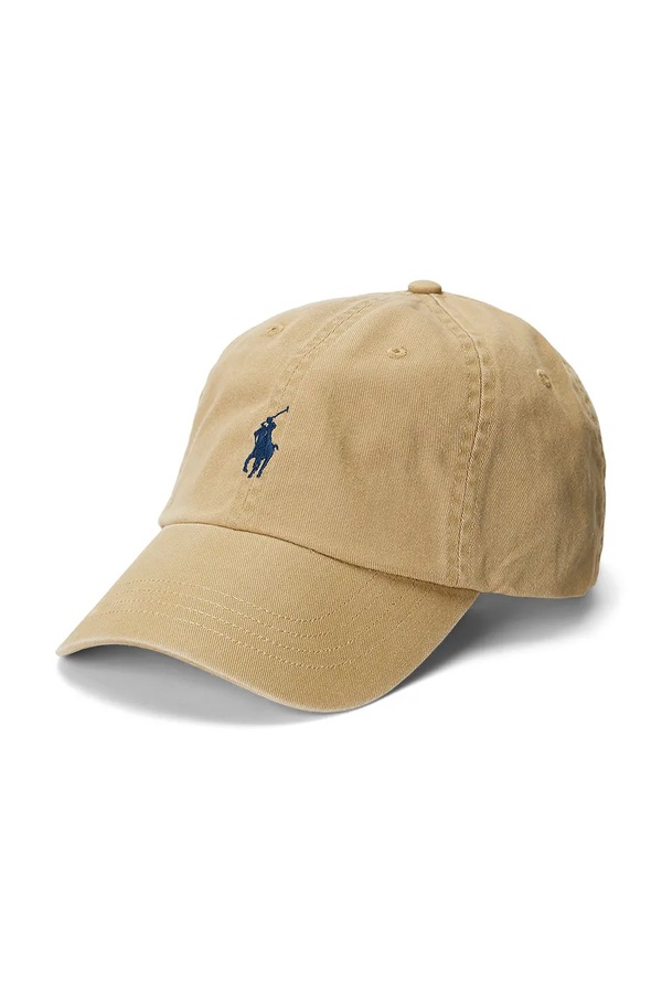 Бейсболка жіноча бавовняна Polo Ralph Lauren колір бежевий