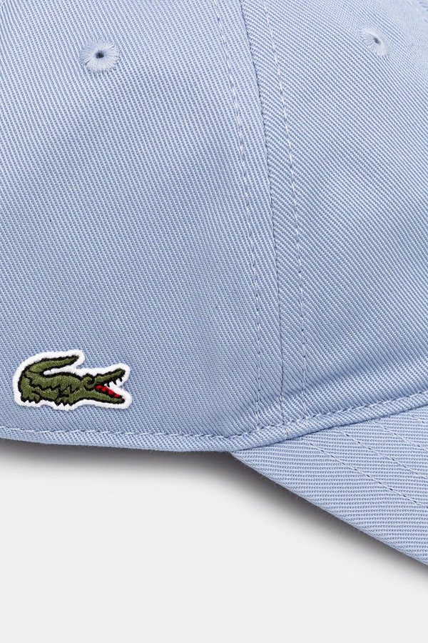 Бейсболка бавовняна Lacoste колір блакитний