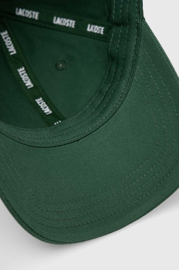 Бейсболка бавовняна Lacoste колір зелений фото 4