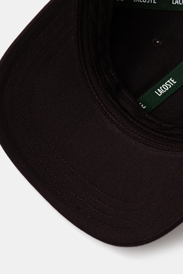 Бейсболка бавовняна Lacoste колір коричневий фото 4