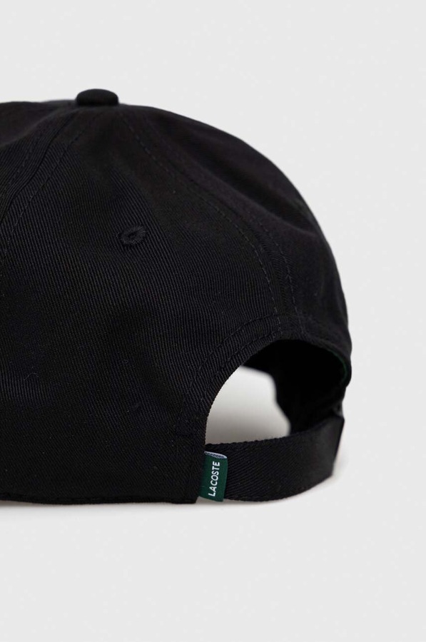 Бейсболка хлопковая Lacoste цвет черный фото 2