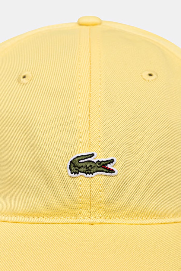 Бейсболка бавовняна Lacoste колір жовтий