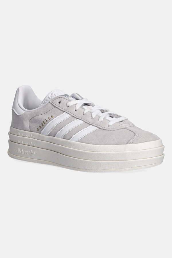 Замшеві кросівки adidas Originals Gazelle Bold W колір сірий