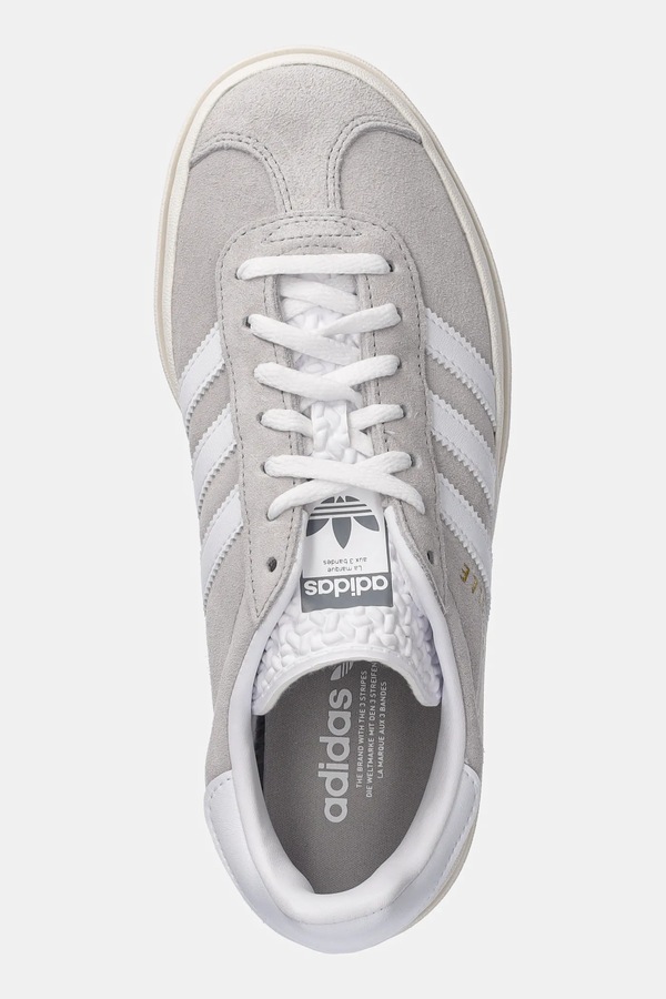 Замшеві кросівки adidas Originals Gazelle Bold W колір сірий фото 4