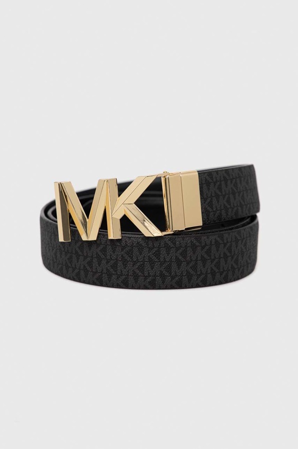 Двосторонній шкіряний ремінь MICHAEL Michael Kors колір чорний фото 2