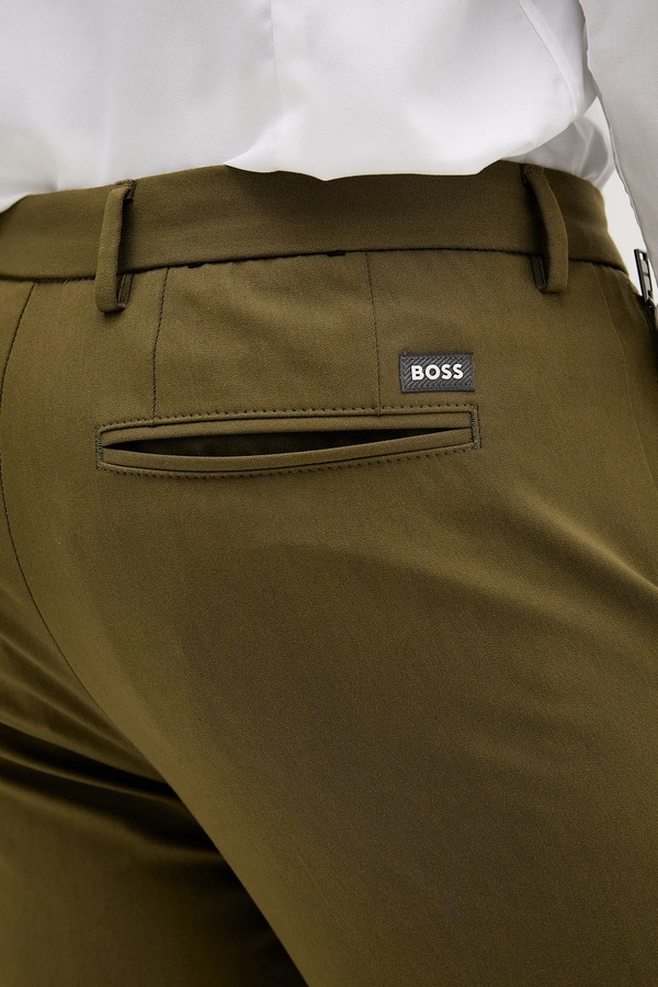 Штани BOSS колір зелений фото 4