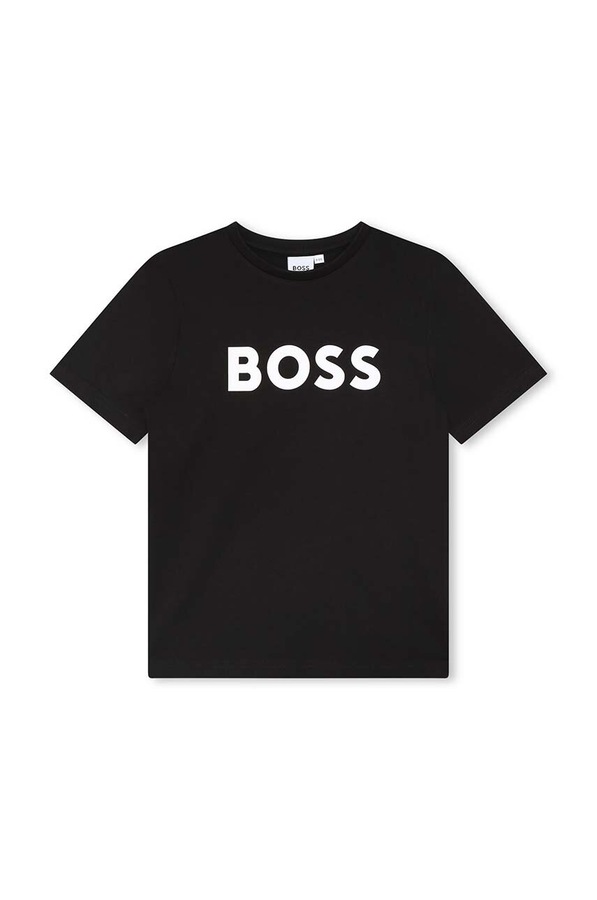 Дитяча бавовняна футболка BOSS колір білий