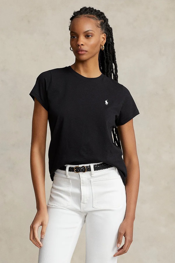 Хлопковая футболка Polo Ralph Lauren цвет черный