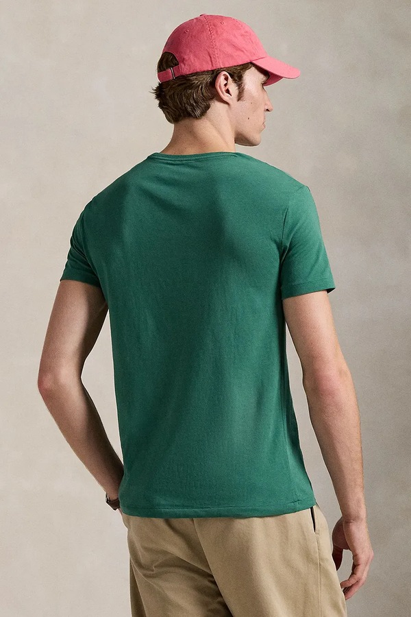 Футболка basic чоловіча бавовняна Polo Ralph Lauren колір зелений