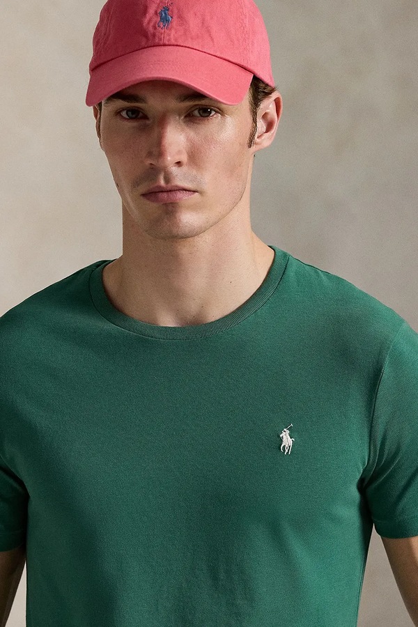 Футболка basic чоловіча бавовняна Polo Ralph Lauren колір зелений фото 4