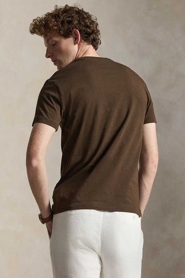 Футболка basic мужская хлопковая Polo Ralph Lauren цвет коричневый