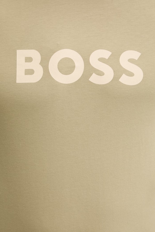 Чоловічий бавовняний BOSS T-Shirt RN колір бежевий фото 4
