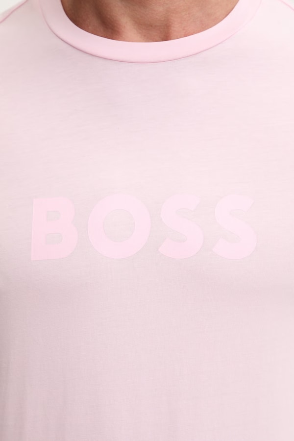 Чоловічий бавовняний BOSS T-Shirt RN колір рожевий фото 4